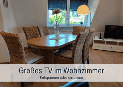 Fewos Bremerhaven Wohnung Am See Großes TV im Wohnzimmer