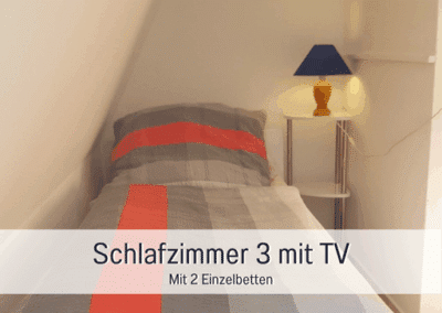 Fewos Bremerhaven Wohnung Am See Schlafzimmer 3 mit TV & 2 Einzelbetten