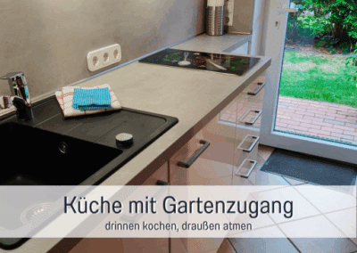 Fewos Bremerhaven Wohnung Bremerhaven Langen Küche mit Gartenzugang