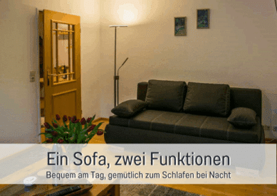 Fewos Bremerhaven Wohnung Rutenberg Wohnzimmer Ein Sofa, zwei Funktionen